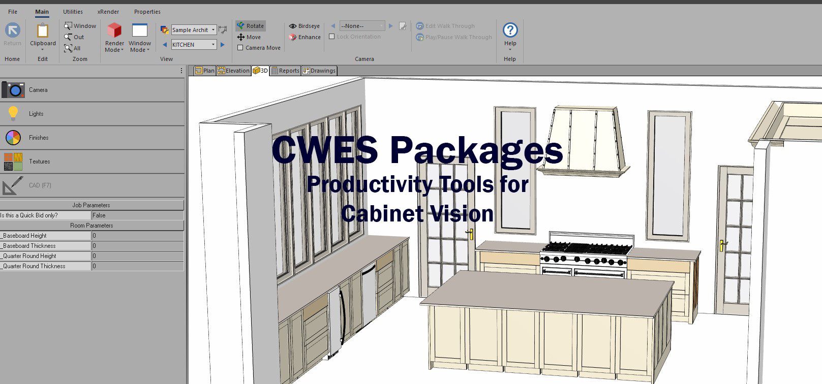 Data sets, catalogs, reports and packages for Cabinet Vision